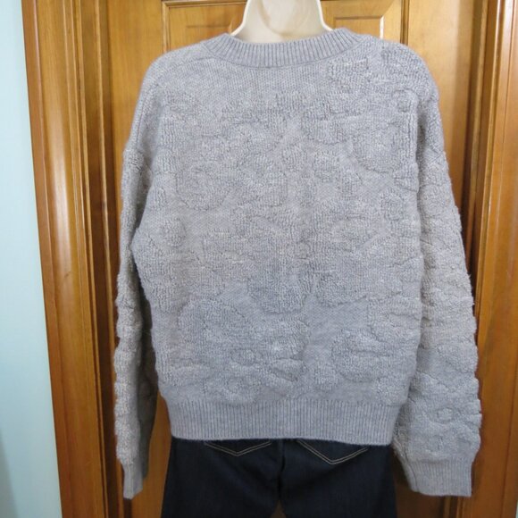 Elena Wang Light Grey Cardigan Sweater Buttons Size Large - Picture 6 of 11
